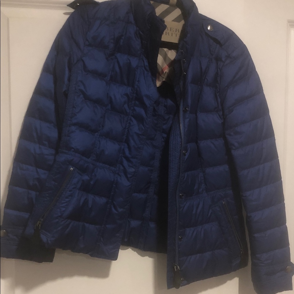 Burberry Blue Quilted Puffer Jacket